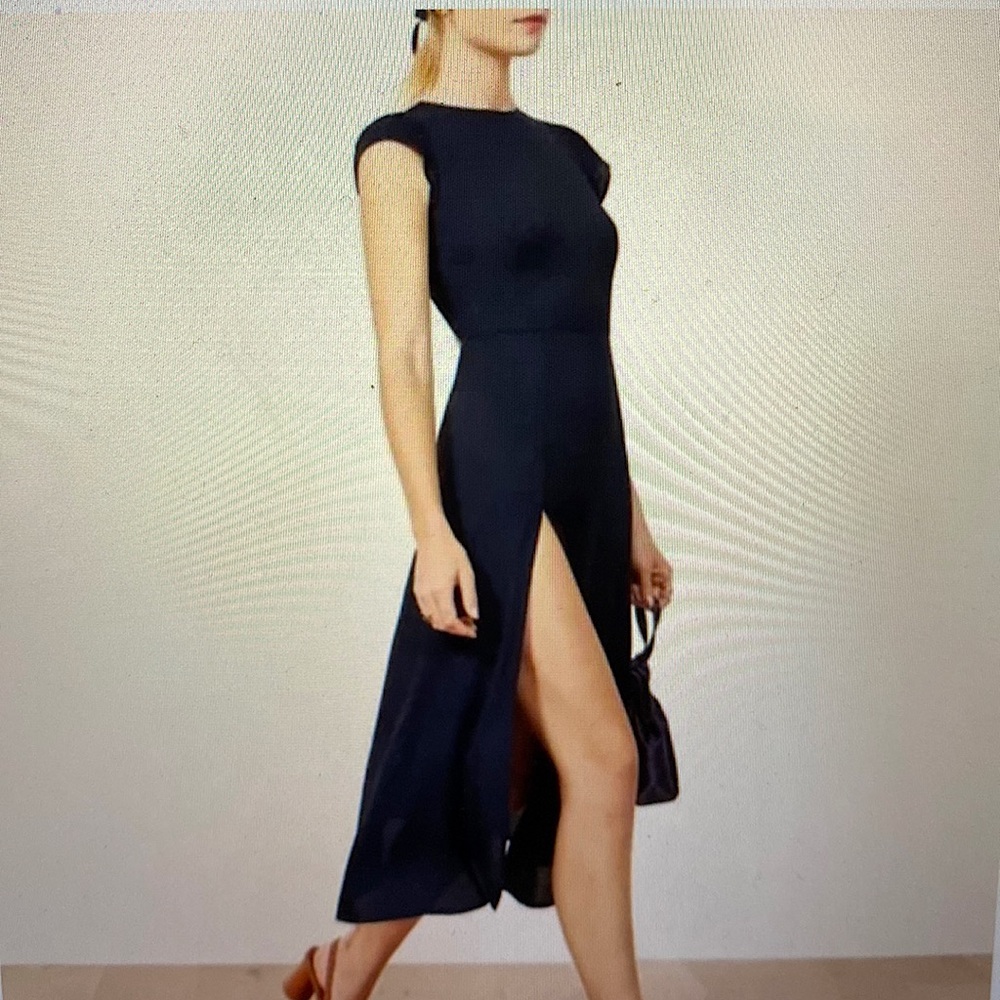 Reformation Navy Gavin Dress
